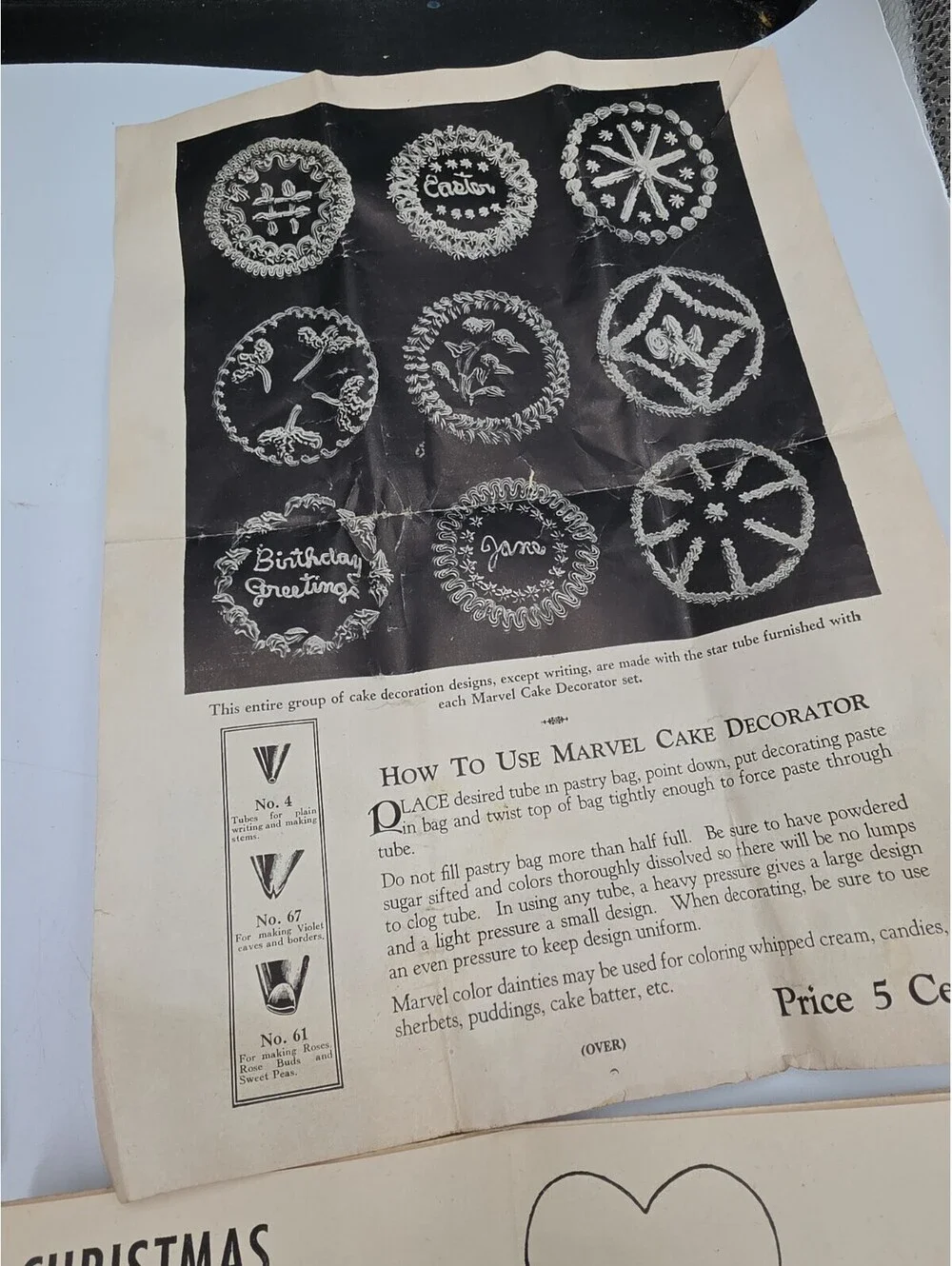 Vintage Marvel Cake Decorator Set Aluminum Pastry Icing Bag Tips Manual See Pics